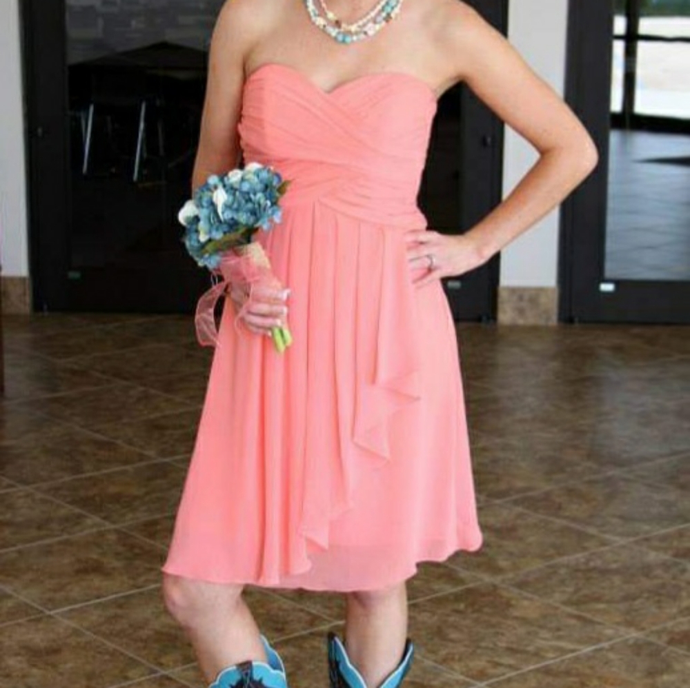 David's Bridal Pink Semi Formal Dress